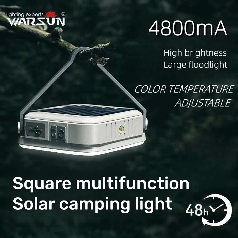 Warsun CP36 Camping Light Rechargeable Emergency Light With Hook USB Solar Camping Light Indoor/Outdoor Waterproof Solar Light