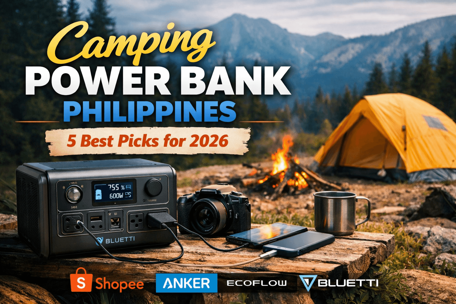 camping power bank Philippines portable power station outdoor camping setup